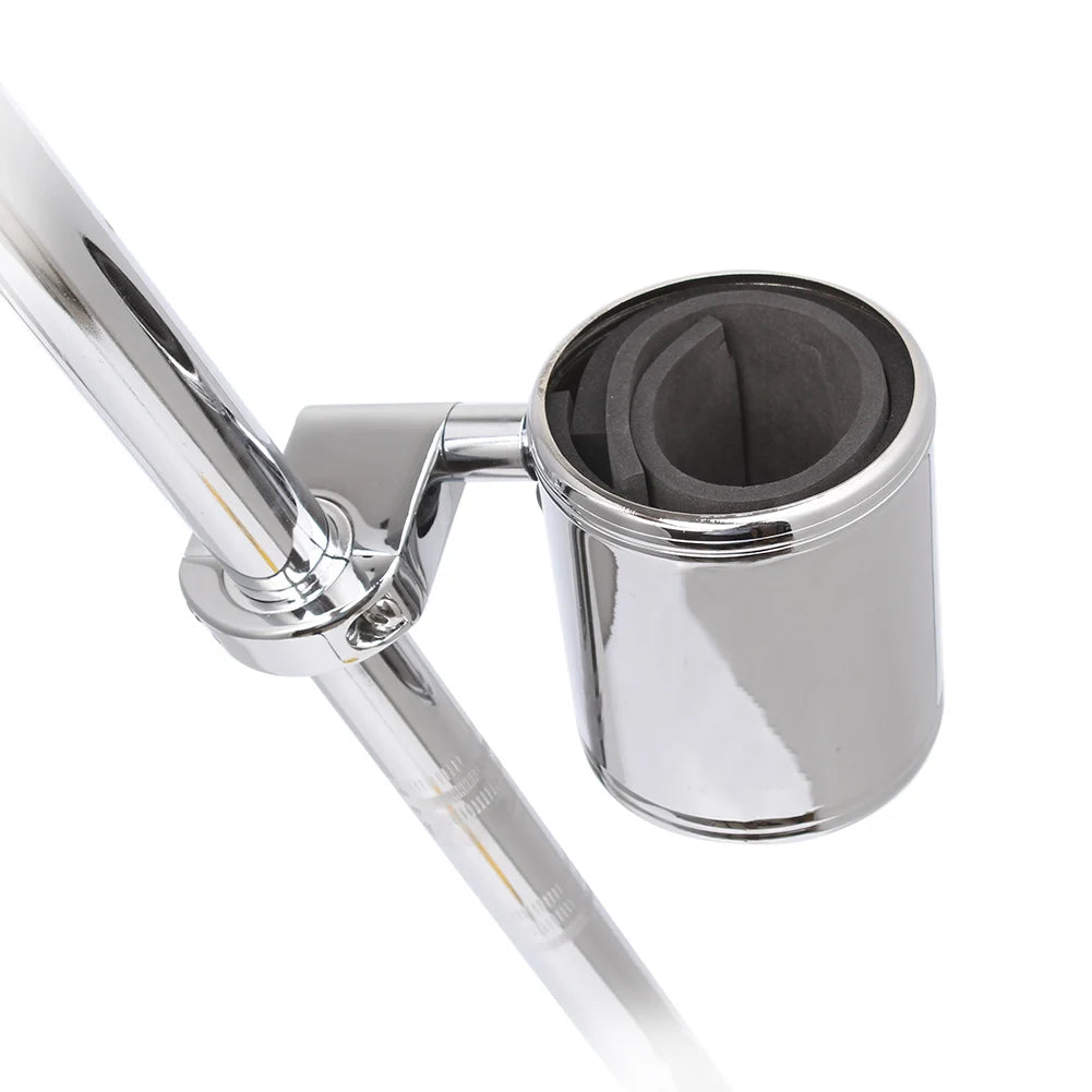 Motorcycle Universal 7/8" 1'' 1.25'' Cup Holder Chrome Handlebar Drink Bottle Holder For Harley Honda Yamaha Kawasaki Suzuki