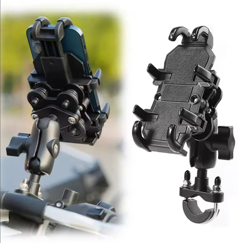 Motorcycle Phone Mount Holder With Shock Absorption & Shockproof Clip - Secure Phone Mount for Motorcycle Riding phone holder