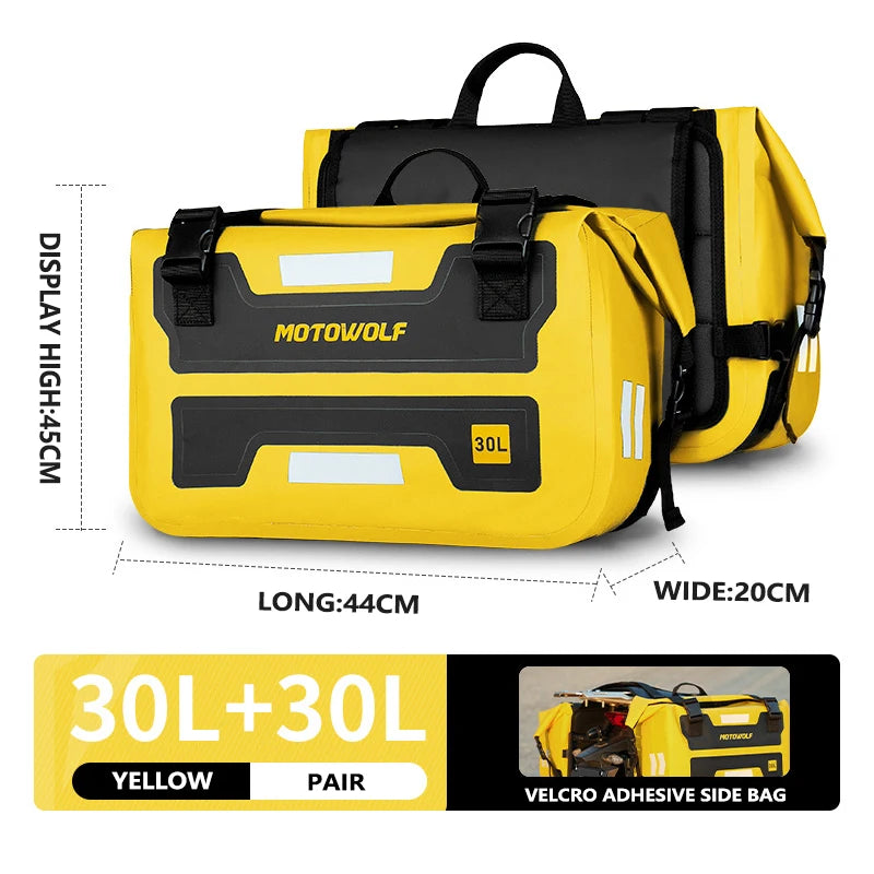 Motorcycle Outdoor Long-Distance Riding Large Capacity Side Bag Side Storage Waterproof Saddle Bag Back Seat Storage Bag SideBag