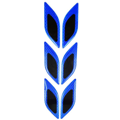 6pcs/Set Car Reflective Stickers Anti-Scratch Safety Warning Sticker for Moto Truck Auto Motor Exterior Decorative Accessories