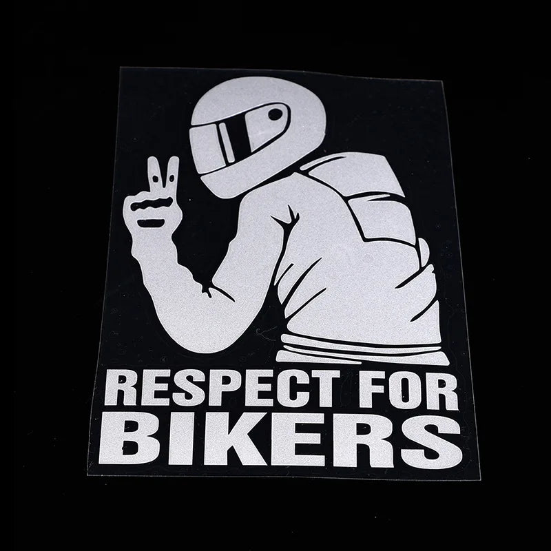 Motorcycle Reflector Sticker Decal Waterproof Helmet Reflective Stickers Motorcycle Car Red Respect for Bikers Vinyl 3D Stickers