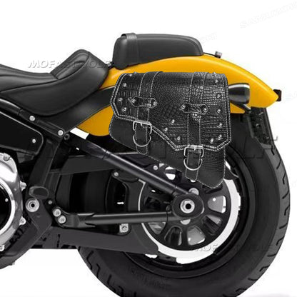 Motorcycle Bag For Harley Sportster Honda Suzuki Yamaha Kawasaki Leather Motorcycle Saddle Bag Waterproof Side Bags Tool Pouch