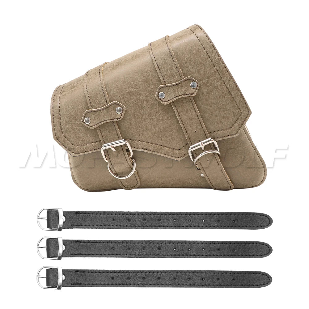 Motorcycle Bag For Harley Sportster Honda Suzuki Yamaha Kawasaki Leather Motorcycle Saddle Bag Waterproof Side Bags Tool Pouch