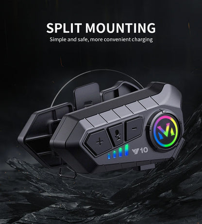 Helmet Bluetooth 5.3 Headset 2000Mah Ultra-Long Life Waterproof Noise Reduction High Definition MP3 Music Player Speaker