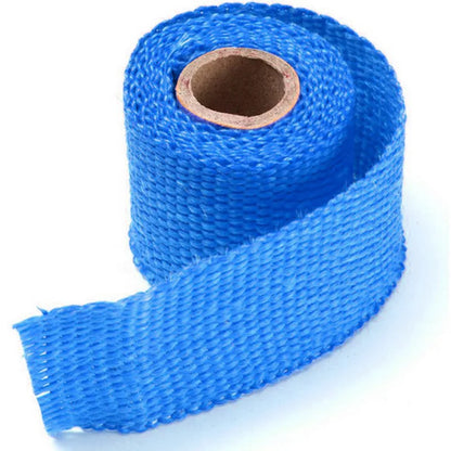 Motorcycle Car Exhaust Pipe Wrap Tape Heat Wrap Blue Black 1.5 Meters Car Exhaust Pipe Wrap Insulation Fiber Tape Auto Accessory