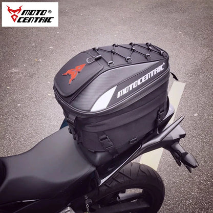 MOTOCENTRIC Motorcycle Back Seat Bags Waterproof Tail Bag Rear Seat Bag Multifunctional Motorbike Helmet Bag Moto Rider Backpack