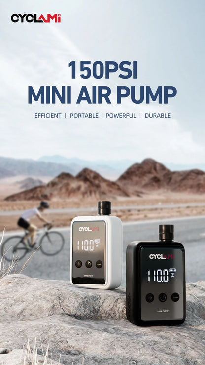 150PSI Portable Pocket Bike Electric Air Pump Schrader Presta Valve MTB MINI Rechargeable Compressor Tire Inflator CYCLAMI HW125