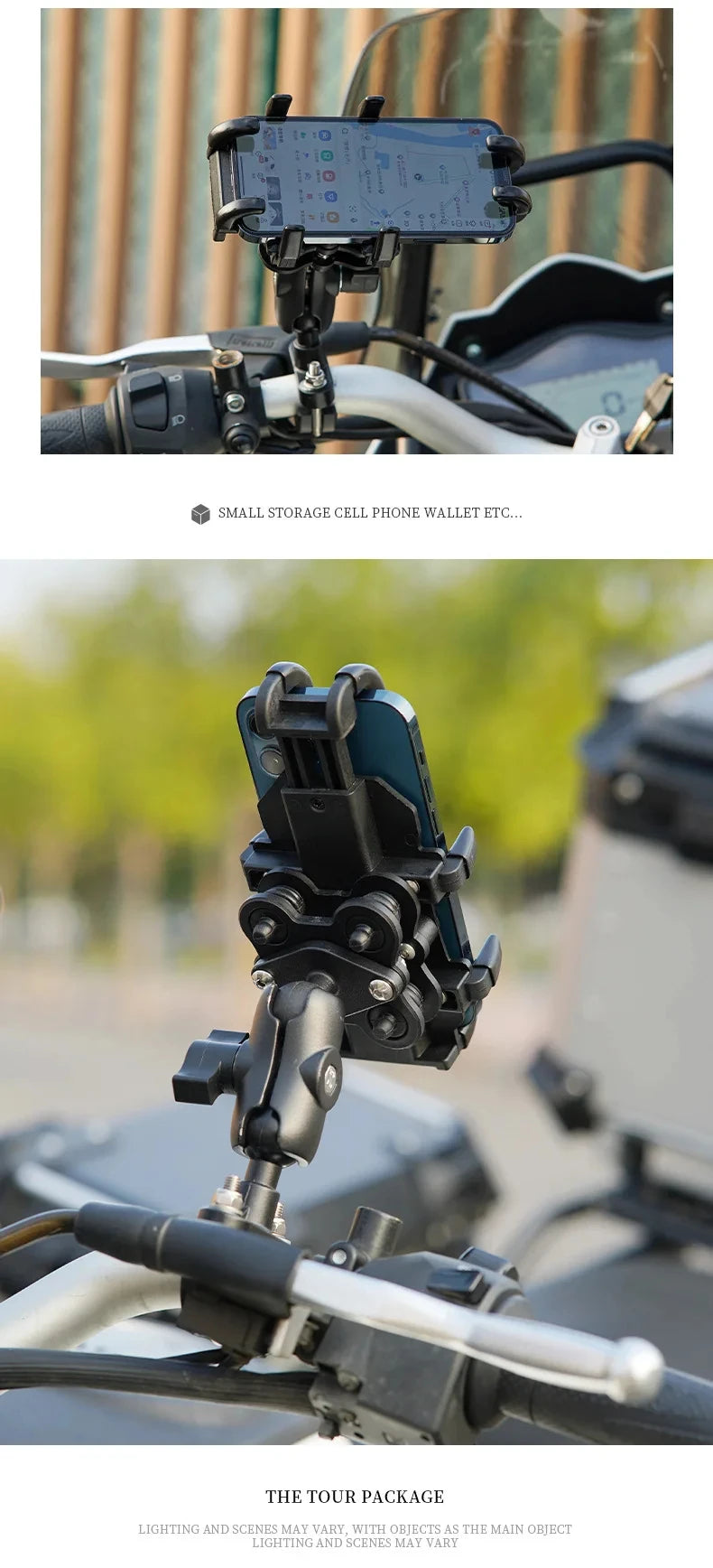 Motorcycle Phone Mount Holder With Shock Absorption & Shockproof Clip - Secure Phone Mount for Motorcycle Riding phone holder