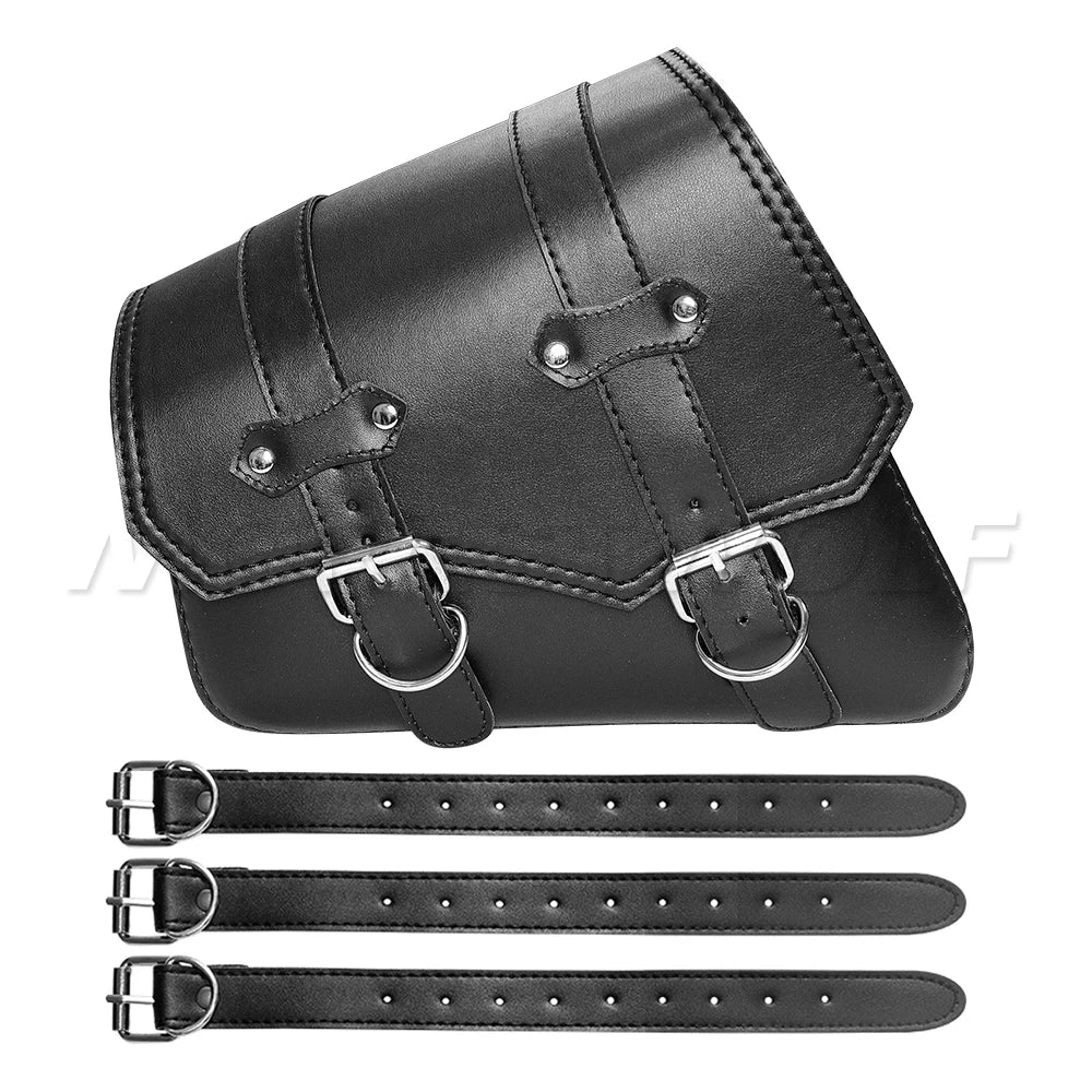 Motorcycle Bag For Harley Sportster Honda Suzuki Yamaha Kawasaki Leather Motorcycle Saddle Bag Waterproof Side Bags Tool Pouch
