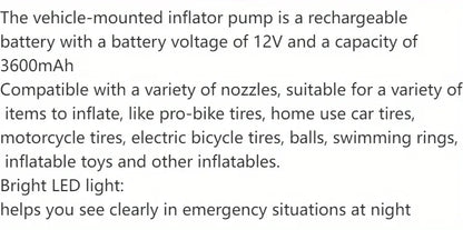 Air Compressor Air Pump For Car Portable Tyre Inflator Electric Motorcycle Pump Air Compressor For Car Motorcycles Bicycles