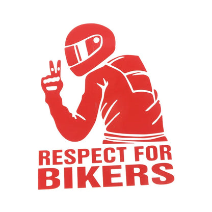 Motorcycle Reflector Sticker Decal Waterproof Helmet Reflective Stickers Motorcycle Car Red Respect for Bikers Vinyl 3D Stickers