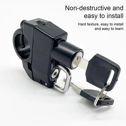 Motorcycle Helmet Lock - Anti-Theft Security with 2 Keys, Compact & Weather Resistant for Motorbike, Scooter, E-Bike Protection