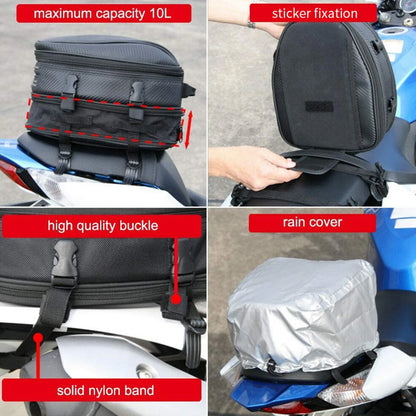 Motorcycle Rear Seat Bag Waterproof Back Saddle Helmet Tail Luggage Bags Box Rear Seat Bag Tail Luggage Box Motorcycle Tail Bag