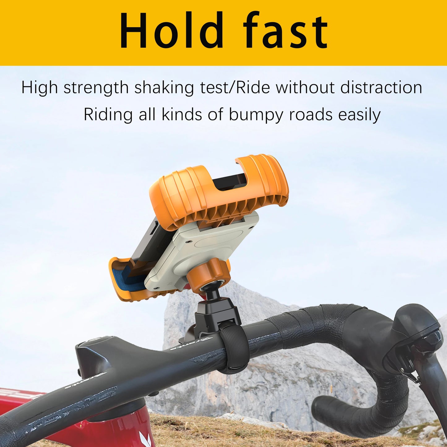 Bike Phone Holder, [2024 Upgrade] Motorcycle Phone Mount, Bicycle Phone Holder, Handlebar Phone Mount, iPhone Bike Mount, Bike A