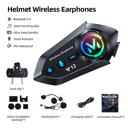 Motorcycle Helmet Bluetooth Headset Super Long Standby Wireless Hands-free Music Player Speaker Waterproof  Motorbike Earphone