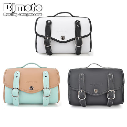 Universal Motorcycle Saddlebag Side Bag  PU Waterproof Travel Bag for Honda Yamaha Suzuki Kawasaki