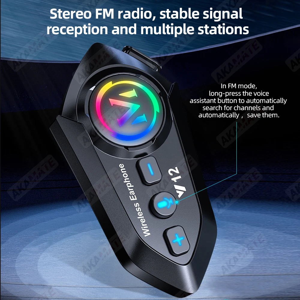 Motorcycle Helmet Bluetooth Headset Super Long Standby Wireless Hands-free Music Player Speaker Waterproof  Motorbike Earphone