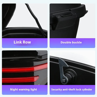Motorcycle Tail Box Scooter Boots Trunk Cool ABS+PP Solid Case For Full Helmet Storage Organizer luggage Box Tail Box Back