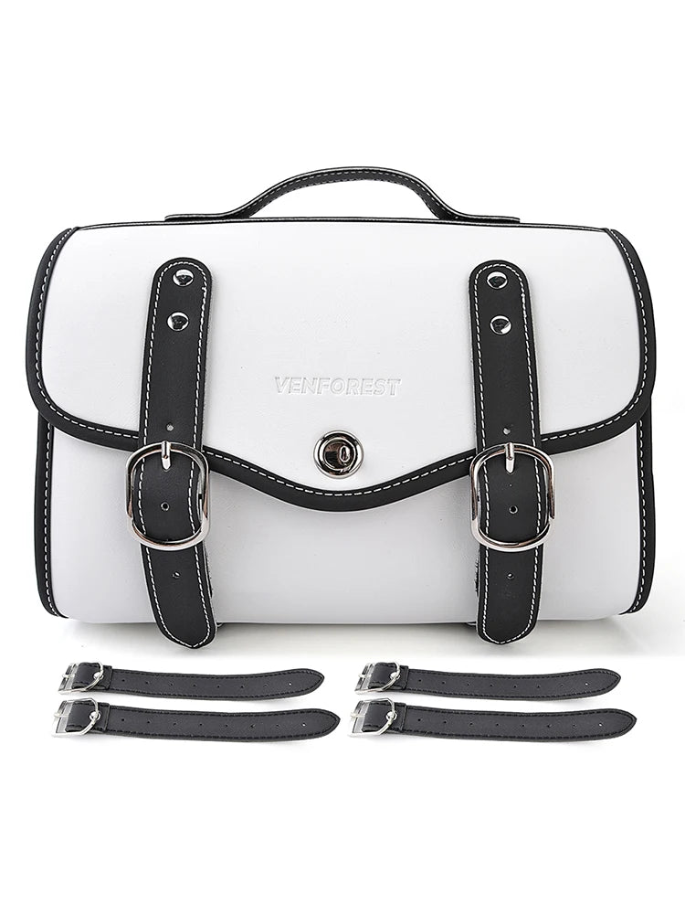 Universal Motorcycle Saddlebag Side Bag  PU Waterproof Travel Bag for Honda Yamaha Suzuki Kawasaki