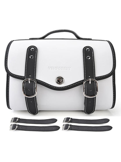 Universal Motorcycle Saddlebag Side Bag  PU Waterproof Travel Bag for Honda Yamaha Suzuki Kawasaki