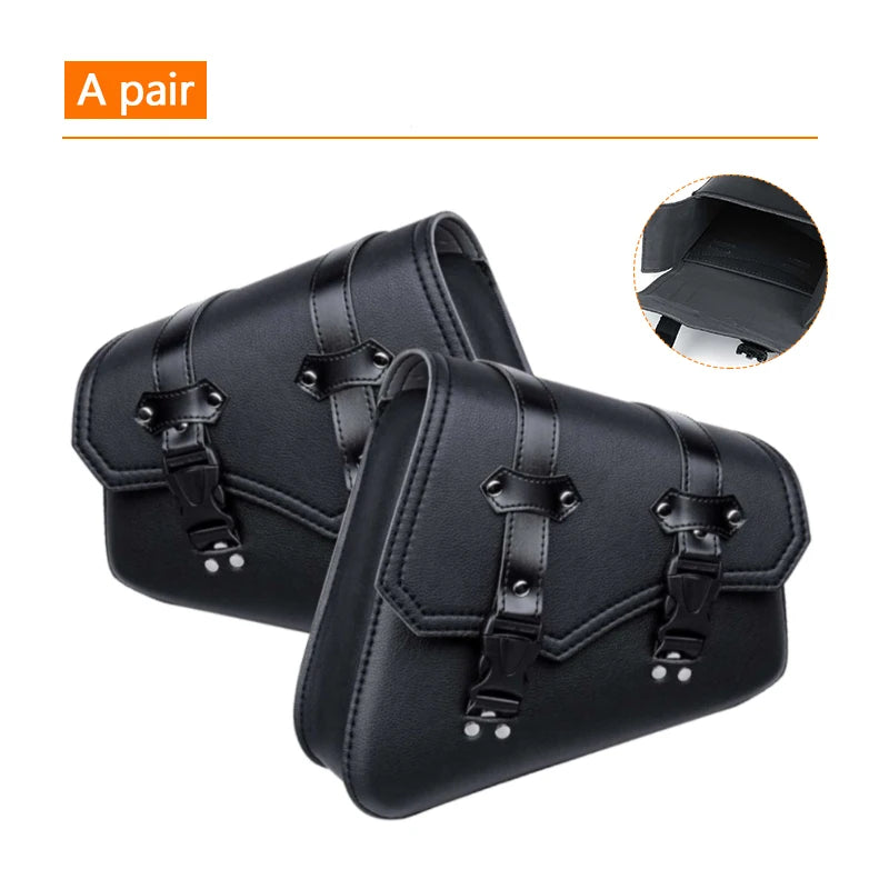 Motorcycle Side Bags Saddlebags Leather Saddle Bag Side Luggage Storage Tool For Honda/Suzuki/Yamaha Pouch Bag Universal