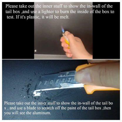 65L Motorcycle Top Box Aluminum Rear Luggage Storage Tool Case Universal Motorbike Tail Box with Fitting Plate and Fixings