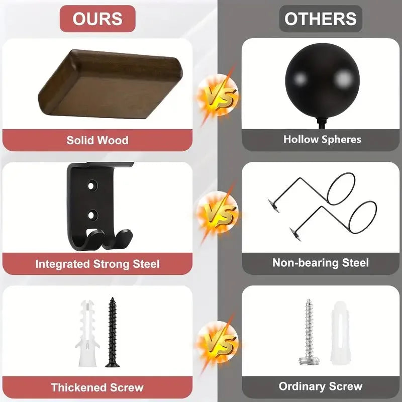 Helmet holder motorcycle helmet holder 1/2-piece set, helmet holder wall mounted with double hooks, helmet hooks suitable for fo