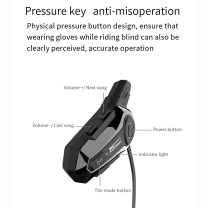 Moto Helmet Intercom Headset Bluetooth-compatible 5.0 Motorcycle Earphones Wireless Interphone Speaker Headphone Handsfree Call