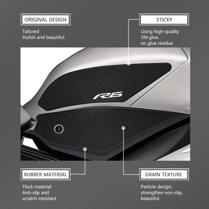 Motorcycle Tank Grip Side Decals Anti Slip Tank Pad Stickers For Yamaha GYTR YZF R6 2017 GYTR YZF R6 RACE 2022 2023 tank grips
