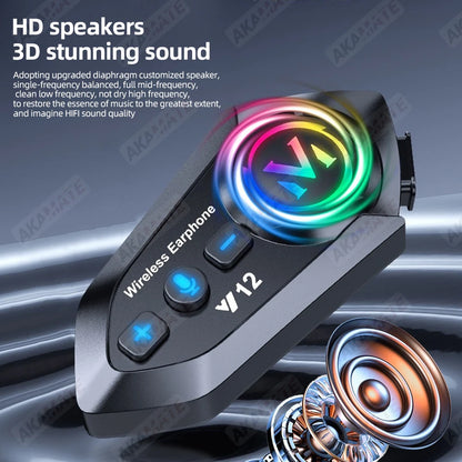 Motorcycle Helmet Bluetooth Headset Super Long Standby Wireless Hands-free Music Player Speaker Waterproof  Motorbike Earphone