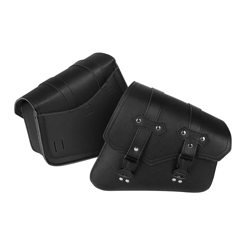 Black Motorcycle Saddlebags Side Tool Bag Luggage Saddle Bags Pouch PU Leather Universal For Honda Suzuki Kawasaki Yamaha