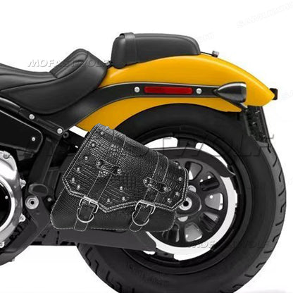 Motorcycle Bag For Harley Sportster Honda Suzuki Yamaha Kawasaki Leather Motorcycle Saddle Bag Waterproof Side Bags Tool Pouch