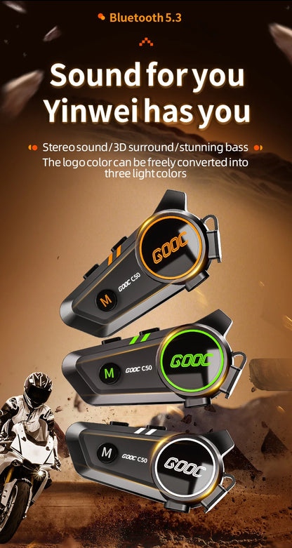 Bluetooth Motorcycle Helmet Headset Headphone Wireless Motor Bike Handsfree Stereo Earphone Speaker Noise Reduction With Mic