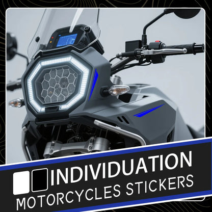 2PCS/SET Motorcycle Stickers with Reflective Geometric Motif, Easy to Apply, Boosting Safety & Personality