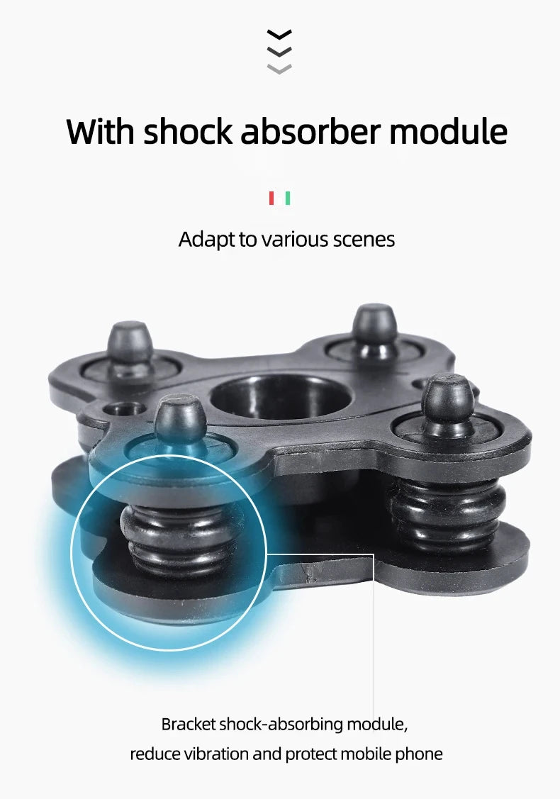 Motorcycle Phone Mount Holder With Shock Absorption & Shockproof Clip - Secure Phone Mount for Motorcycle Riding phone holder