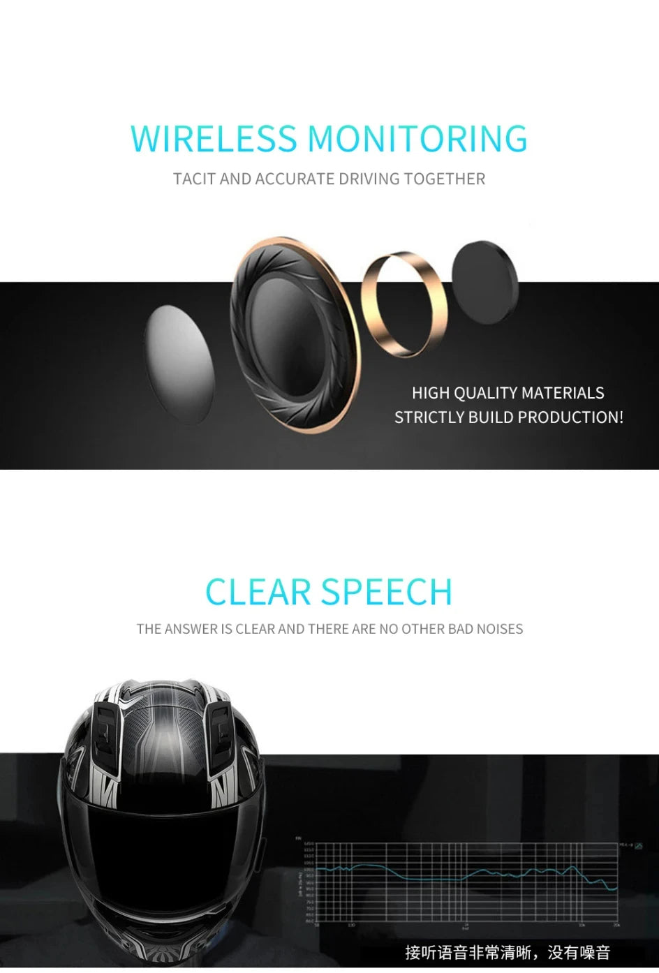 Waterproof Motorcycle Intercom Helmet Headset Helmet Speaker Interphone Moto Headset Wireless Intercomunicador 1200M