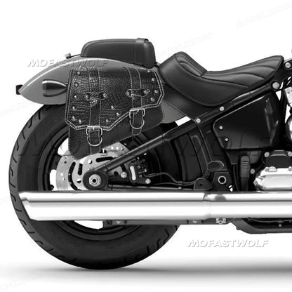 Motorcycle Bag For Harley Sportster Honda Suzuki Yamaha Kawasaki Leather Motorcycle Saddle Bag Waterproof Side Bags Tool Pouch