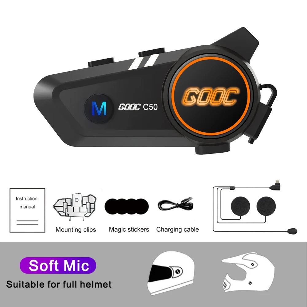 Bluetooth Motorcycle Helmet Headset Headphone Wireless Motor Bike Handsfree Stereo Earphone Speaker Noise Reduction With Mic