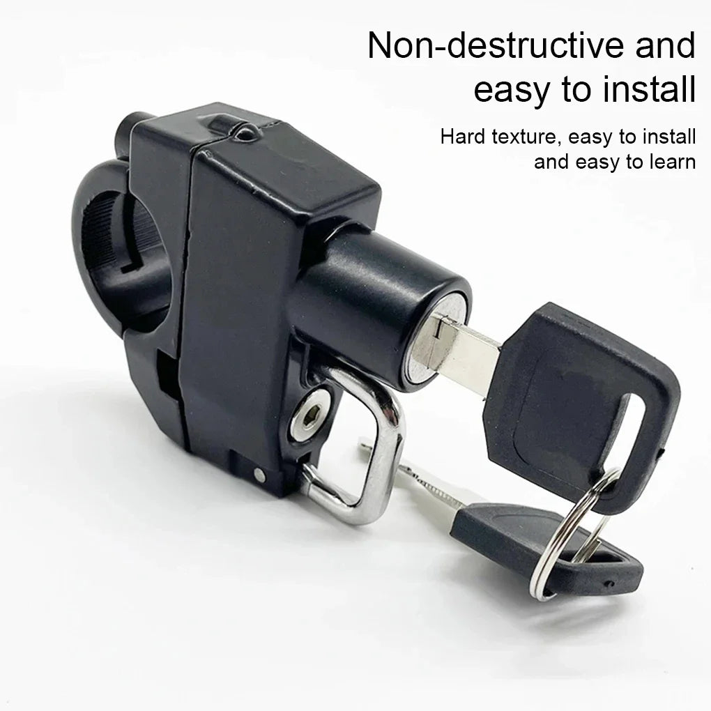 Motorcycle Helmet Lock - Anti-Theft Security with 2 Keys, Compact & Weather Resistant for Motorbike, Scooter, E-Bike Protection