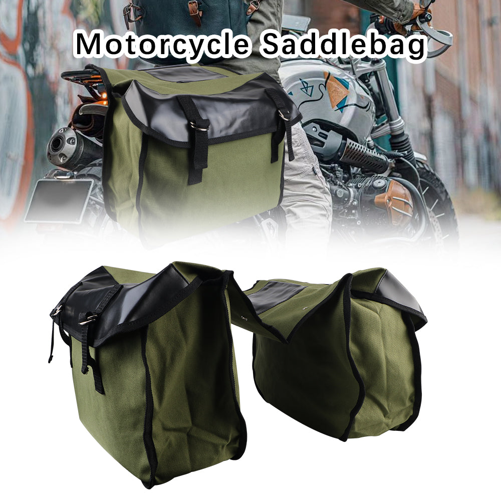 Motorbike Side Rear Bags Canvas Bag Large Capacity Luggage Cargo Bag For Bicycle ATV Electric Bike Motorcycle Saddle Bag